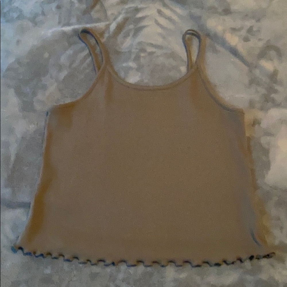 Green Lettuce Trimmed Tank Top